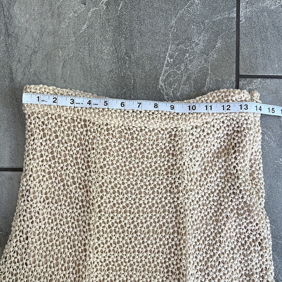 🤍 Free People Mi Amore Maxi Skirt Cream Crochet size 2 Cotton - Picture 7 of 9